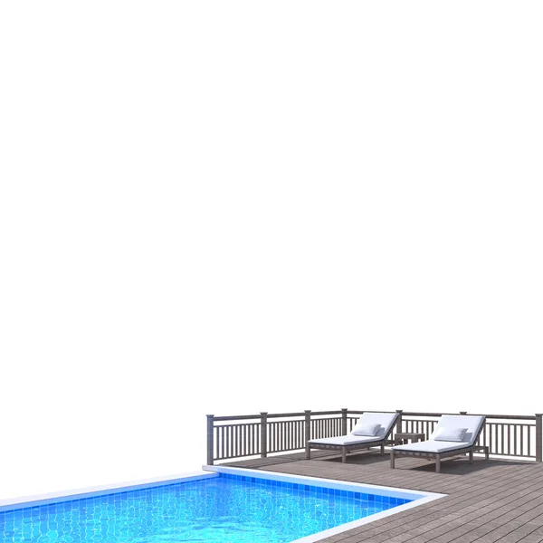 Swimming Pool And Terrace Of Blur Exterior Background