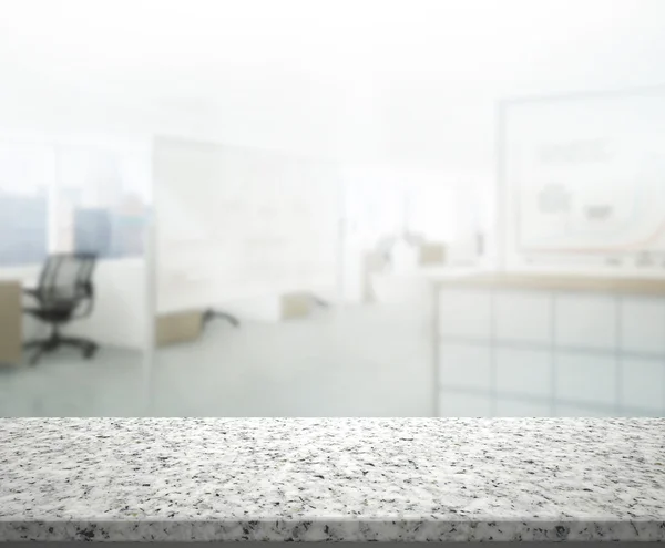 Wood Table Of Blur Background in Office