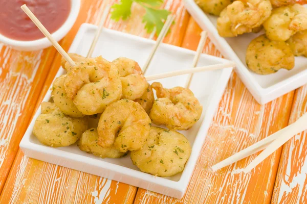 Crispy Prawns Skewers