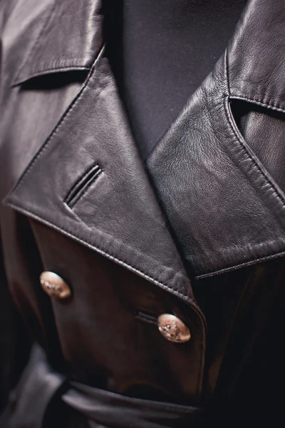 Leather coat close up