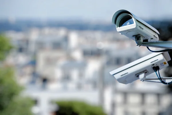 Security camera on a city