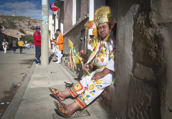 ORURO, BOLIVIA - FEB 05 - 06: Unknowns people  with traditional