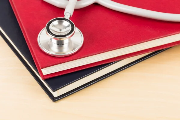 Stethoscope and textbook concept for medical education