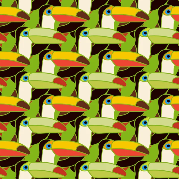 Toucans bird colorful seamless pattern