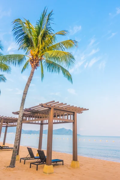 Beautiful beach and sea with palm trees