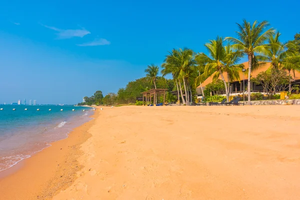 Beautiful beach and sea with palm trees