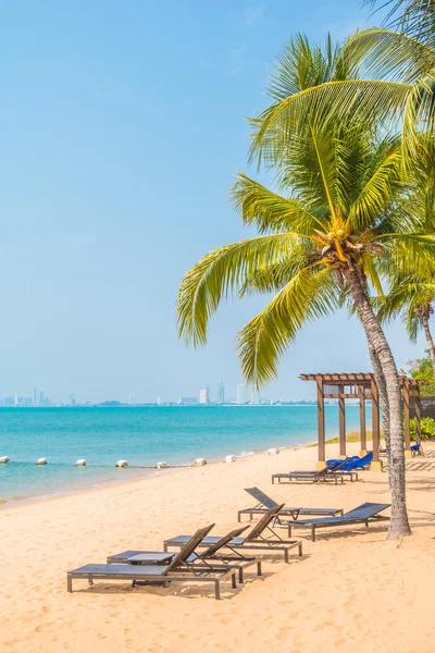 Beautiful beach and sea with palm trees