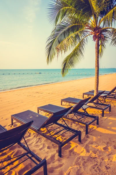 Beautiful beach and sea with palm tree