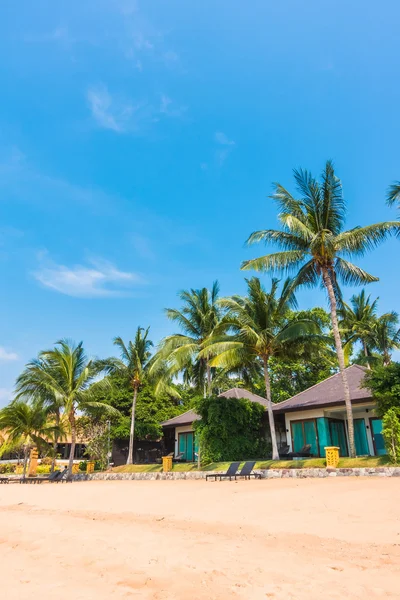 Beautiful beach and sea with palm trees