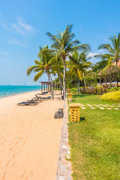 Beautiful beach and sea with palm trees