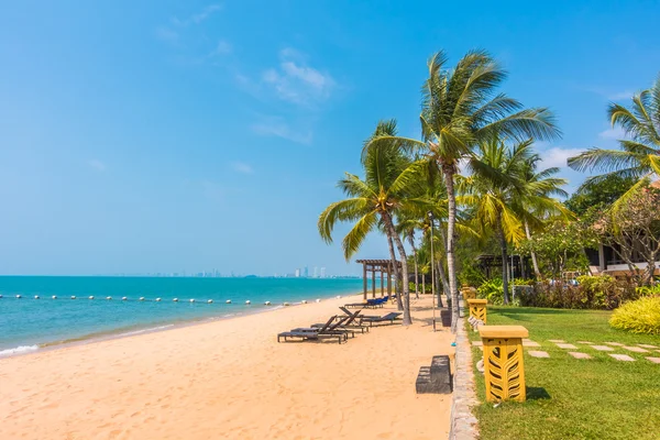 Beautiful beach and sea with palm tree