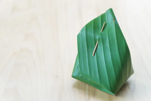Banana leaf packaging sticky rice