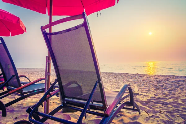 Sun loungers and umbrellas