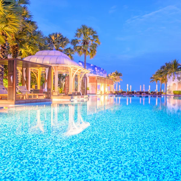 Swimming pool at night