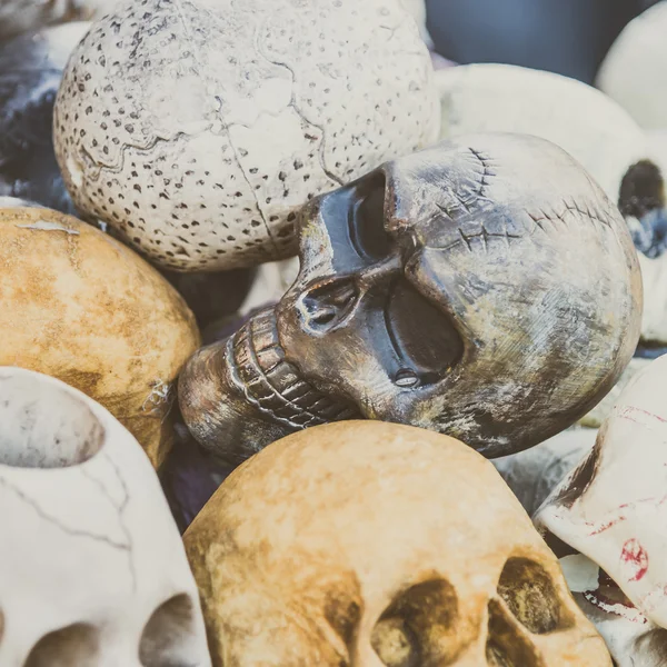Human skulls pile