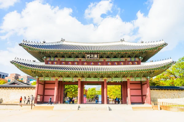 Architecture in Changdeokgung Palace in Seoul City at Korea