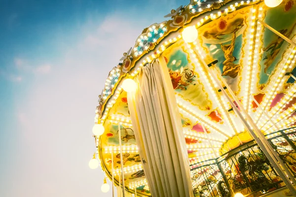 Carousel horse in amusement attraction park