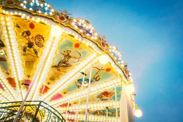 Carousel horse in amusement attraction park