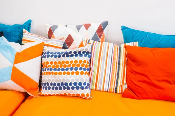 Patio outdoor deck with colorful pillows