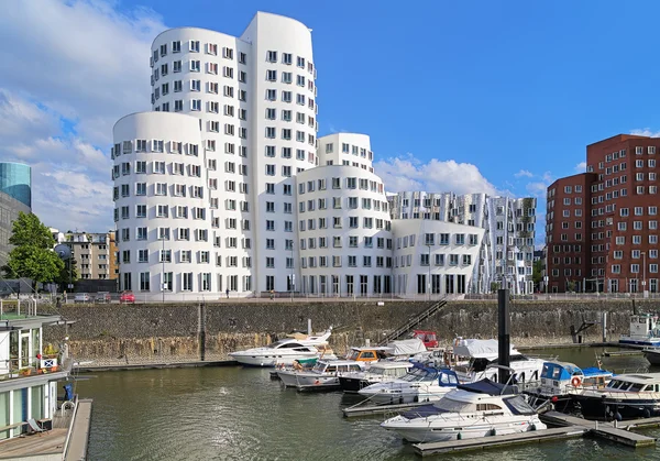 Buldings of Neuer Zollhof in the Media Harbor of Dusseldorf, Germany