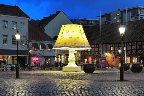 The Giant Lamp on the Lilla Torg Square of Malmo, Sweden