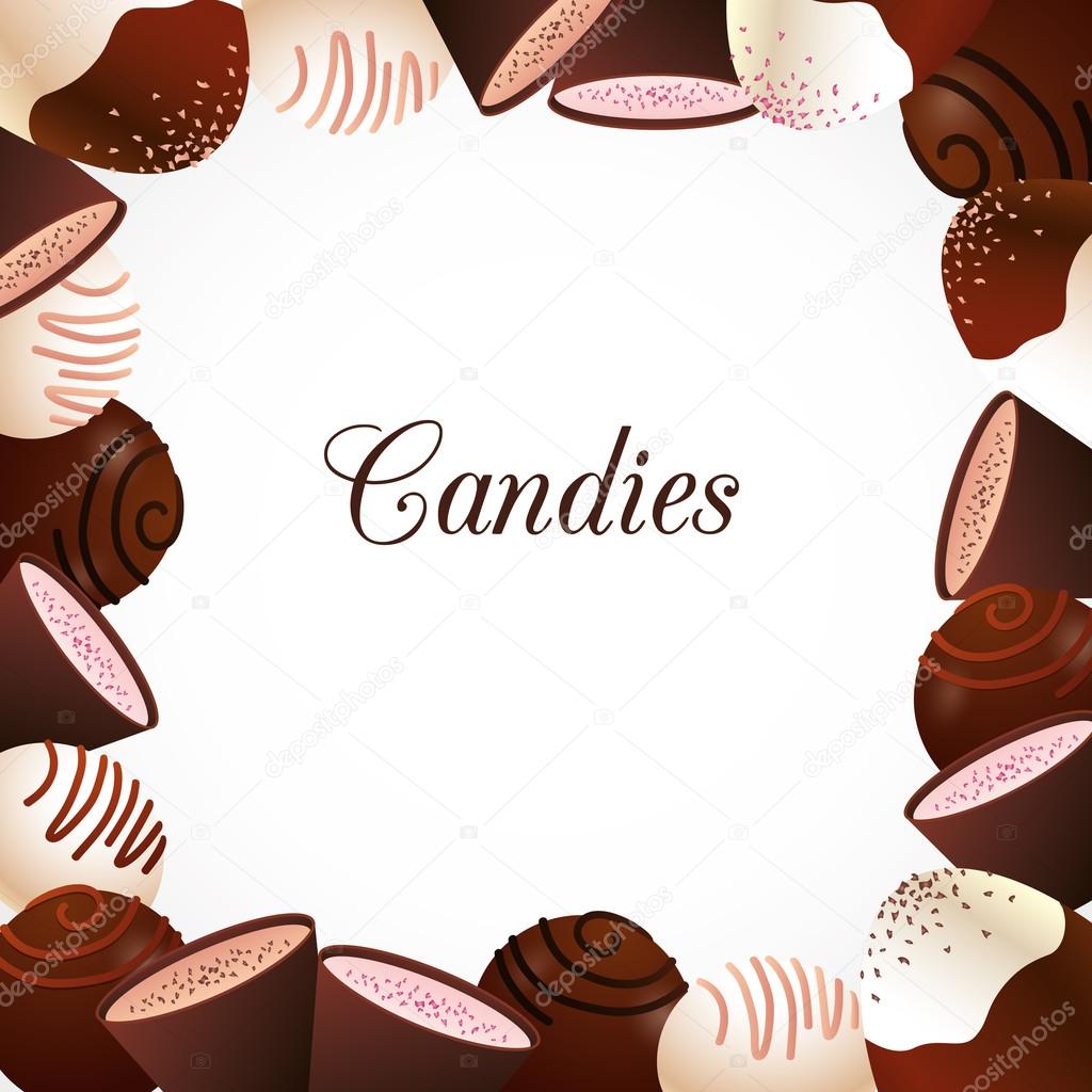 Diseño de marco de chocolate dulces — Archivo Imágenes Vectoriales