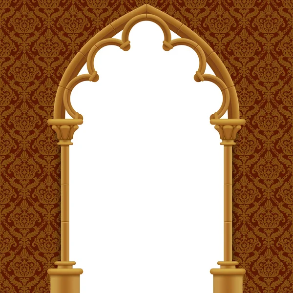 Stone gothic gate with classic decorative background