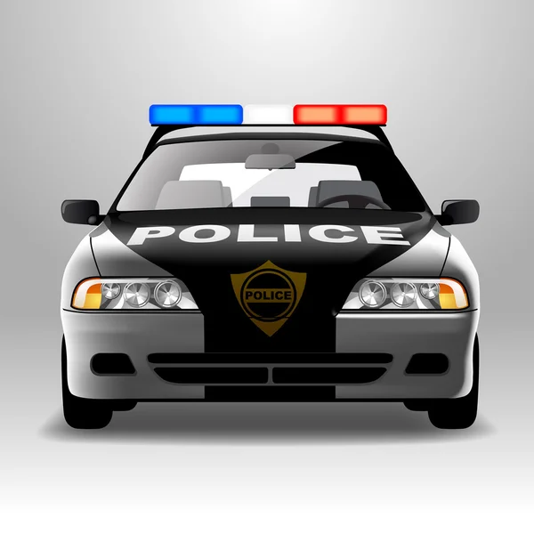 Police car in frontal view