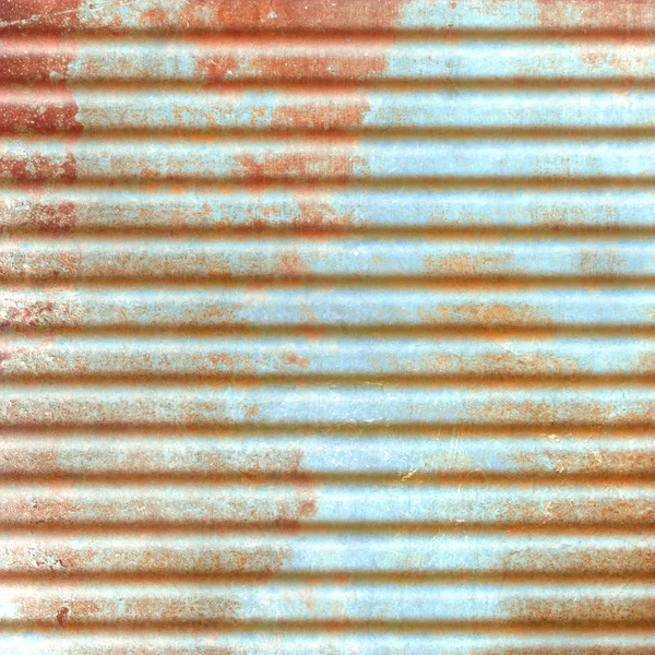 Rusty blue corrugated iron sheet - abstract grunge background