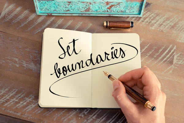 Handwritten text Set Boundaries as success and evolution concept image