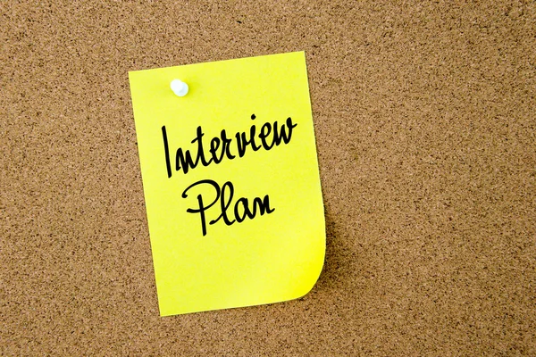 Interview Plan written on yellow paper note