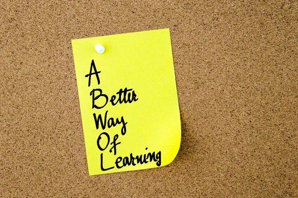 ABWOL A Better Way Of Learning written on yellow paper note