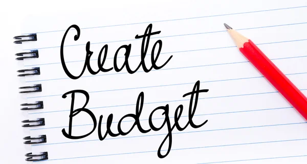 Create Budget written on notebook page