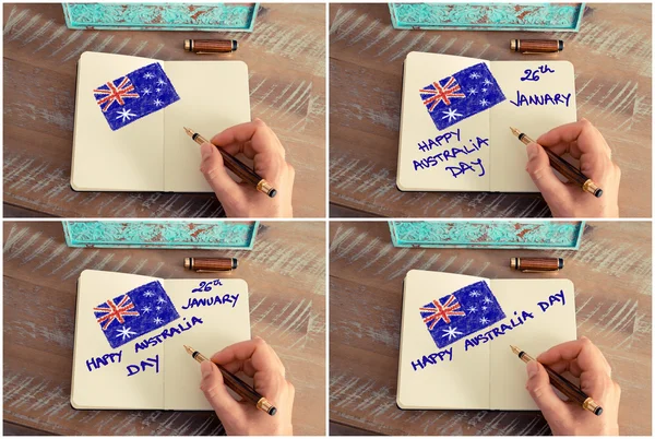 Photo collage with Happy Australia Day and Australian flag