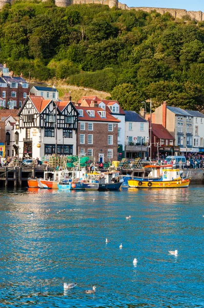 View over Scarborough South Bay harbor in North Yorskire, England