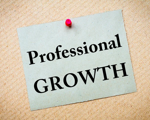 Professional Growth Message written on paper note