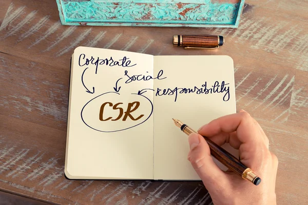 Motivational concept with handwritten text CSR as CORPORATE SOCIAL RESPONSIBILITY