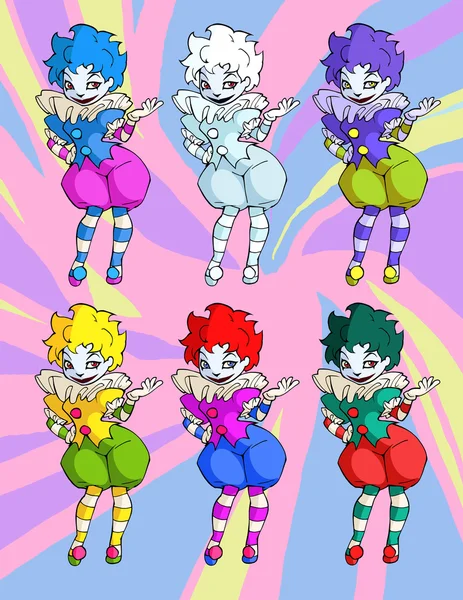 Clown ladies in circus  costumes