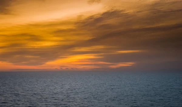 Orange sunset over the North Sea