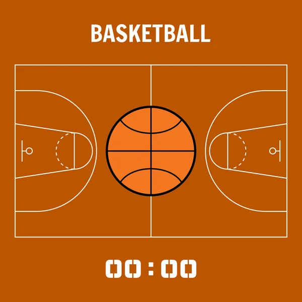 Basketball court, the plan field. Sports ball flat icon