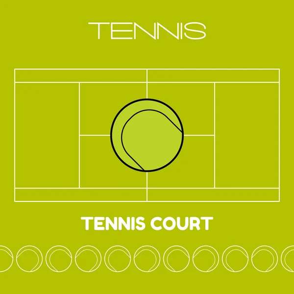 Tennis ball and court. Flat sports icon. Vector illustration