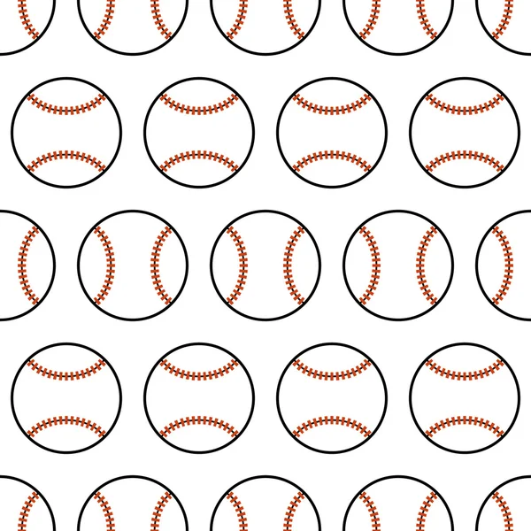 Baseball. Seamless pattern with sport balls. Vector
