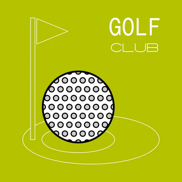 Golf ball, hole for game. Flat color icon. Sports object