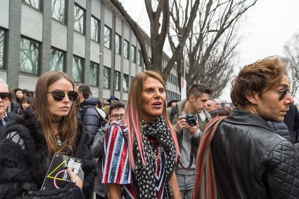 People outside Emporio Armani fashion show during Milan Fashion