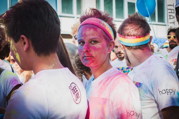 Thousands of people take part in the Color Run 2014 in Milan, Italy