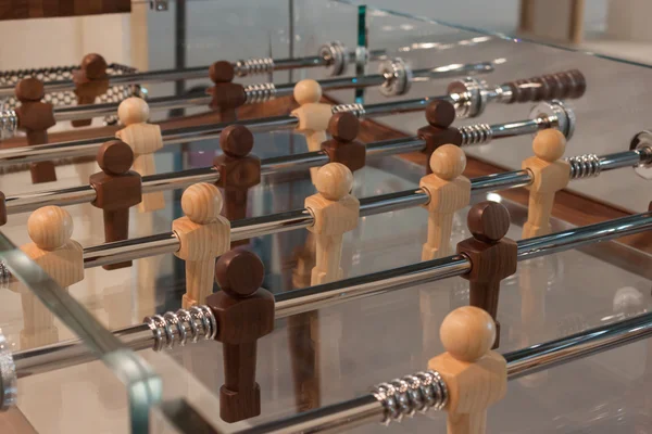 Detail of modern table football at HOMI, home international show in Milan, Italy