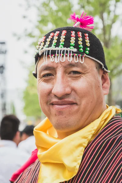 People from Bolivia in their traditional clothing at Expo 2015 i