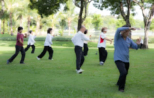 Style blur People practising tai chi in the park