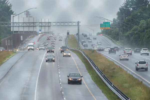 WASHINGTON, USA - JUNE, 23 2016 Maryland congested highway on rainy day