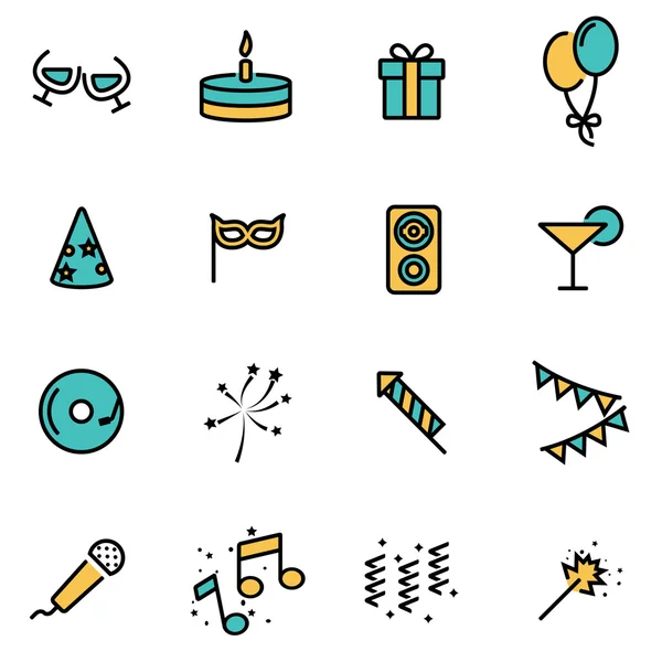 Trendy flat line icon pack for designers and developers. Vector line party set